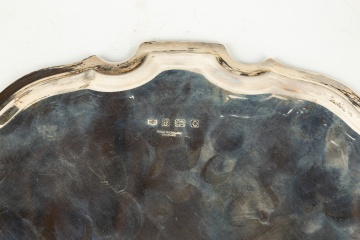 Sterling English Salver and Tea Caddy