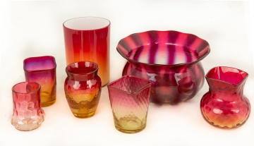 Group of Amberina Art Glass