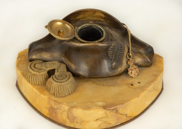 Napoleonic Bronze and Marble Inkwell