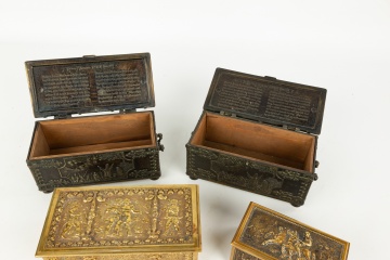 Four Bronze Jewelry Boxes