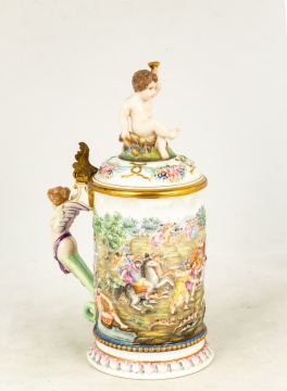 Capodimonte Porcelain Relief Beer Stein