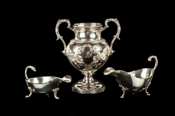 Sterling Silver Gravy Boats with Ball, Black & Co  Covered Urn