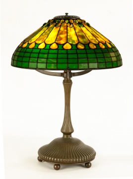 Tiffany Studios, New York, Jeweled Feather Table  Lamp