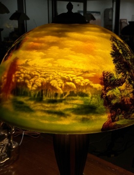 Reverse and Obverse Painted Table Lamp