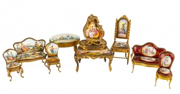 Vintage Austrian Miniature Enameled Furniture