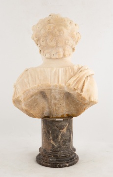 Carved Marble Bust of Young Boy