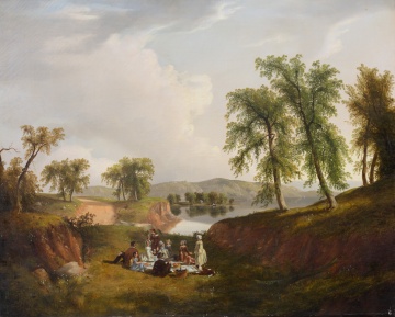 Thomas Mickell Burnham (American, 1818-1866) "Picnic on the Mohawk"