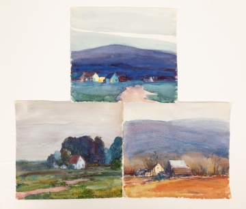 George Renouard (American, 1885-1954) Painting and  Three Watercolors