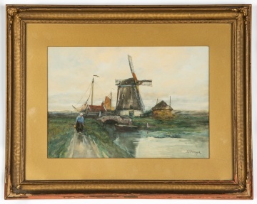 Charles Gruppe (American, 1860-1940) Windmill Scene