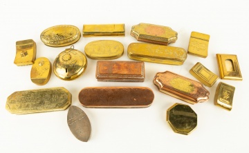 Group Brass Tobacco Boxes