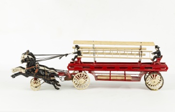 Cast Iron Horse Drawn Ladder Truck
