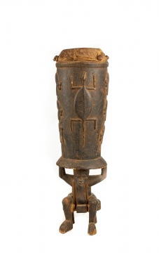 Carved African Drum