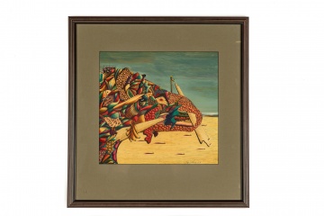 David Secon (American, 20th Century) "Camel Race"