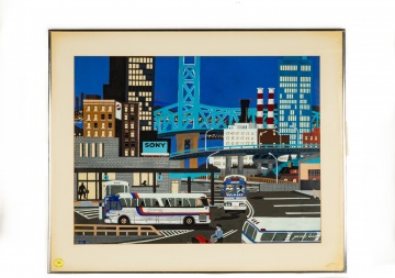James Eason (American, 20th Century) Rochester,  New York Street Scene