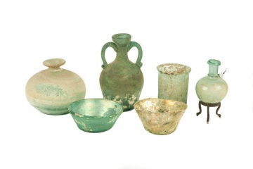 Group of 6 Roman Glass Objects