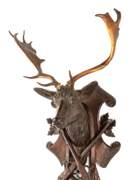 Carved Black Forest Trophy Head with Antlers