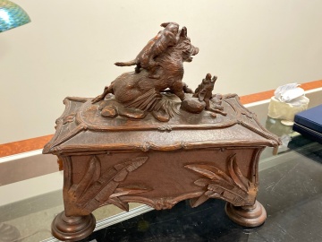 Carved Black Forest Hinged Covered Box