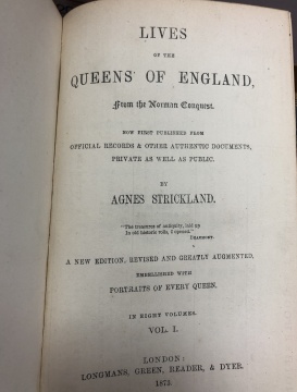 Strickland, Agnes. Lives of the Queens of England
