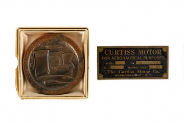 Curtiss-Wright Corporation-Airplane Division, 1942  Metal & Curtiss Motor Plaque
