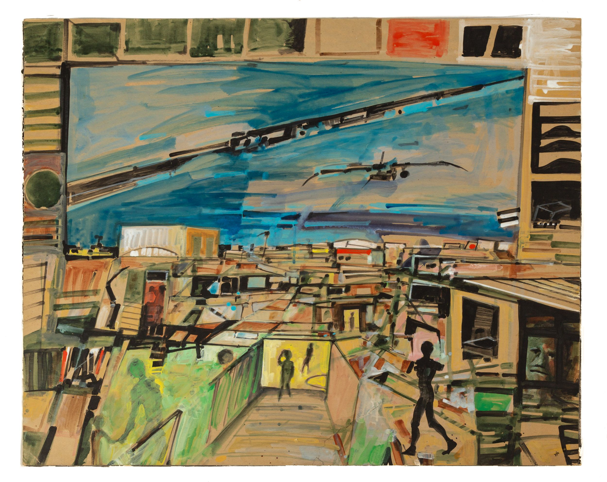 John Hultberg (American, 1922 - 2005) "Too Near the Airport"