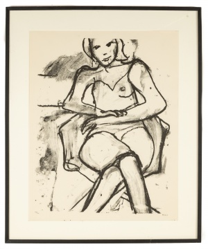 Richard Diebenkorn (American, 1922-1993) Seated Woman with Crossed Hands