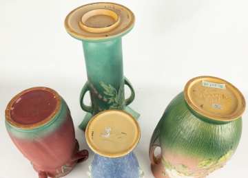 (4) Large Roseville Vases | Cottone Auctions