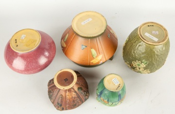 (5) Roseville Art Pottery Vases