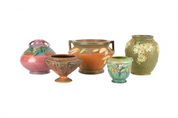 (5) Roseville Art Pottery Vases