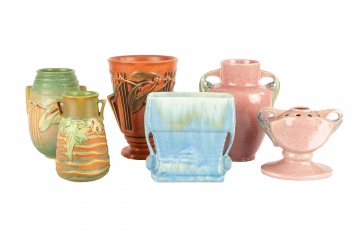 (6) Roseville Art Pottery Vases