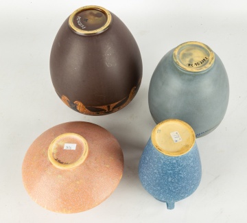 (4) Roseville Art Pottery Vases