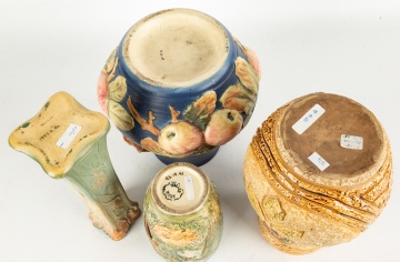 (4) Roseville & Weller Art Pottery Vases