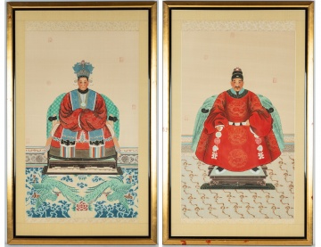 (2) Chinese Court Paintings on Silk