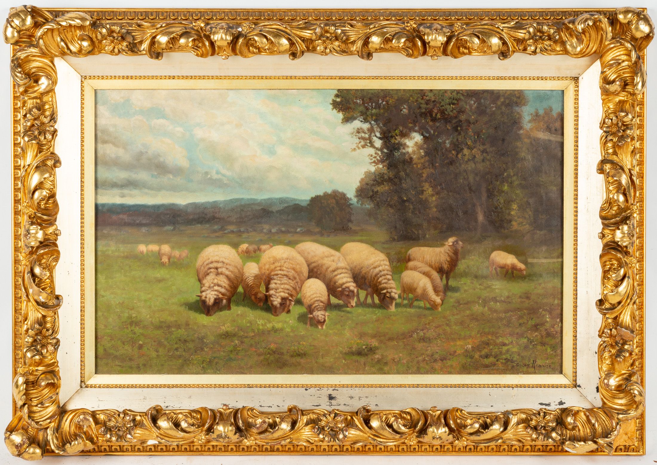 Landscape Painting of Sheep 