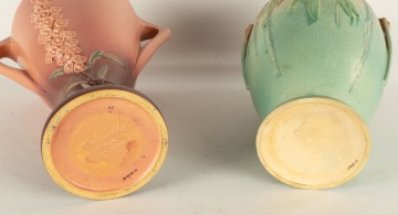 (2) Large Roseville Vases
