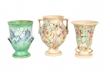 (3) Roseville Art Pottery Vases