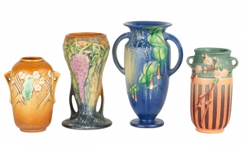 (4) Roseville Art Pottery Vases