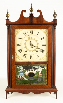 Jeromes & Darrow Pillar & Scroll Shelf Clock