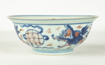 Kangxi Blue & Red Underglaze Porcelain Bowl