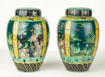Chinese Fahua Porcelain Urns