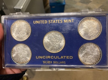 (5) Purportedly Uncirculated Silver Dollars