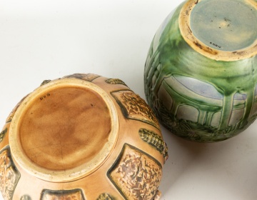 (2) Roseville Art Pottery Jardeniers