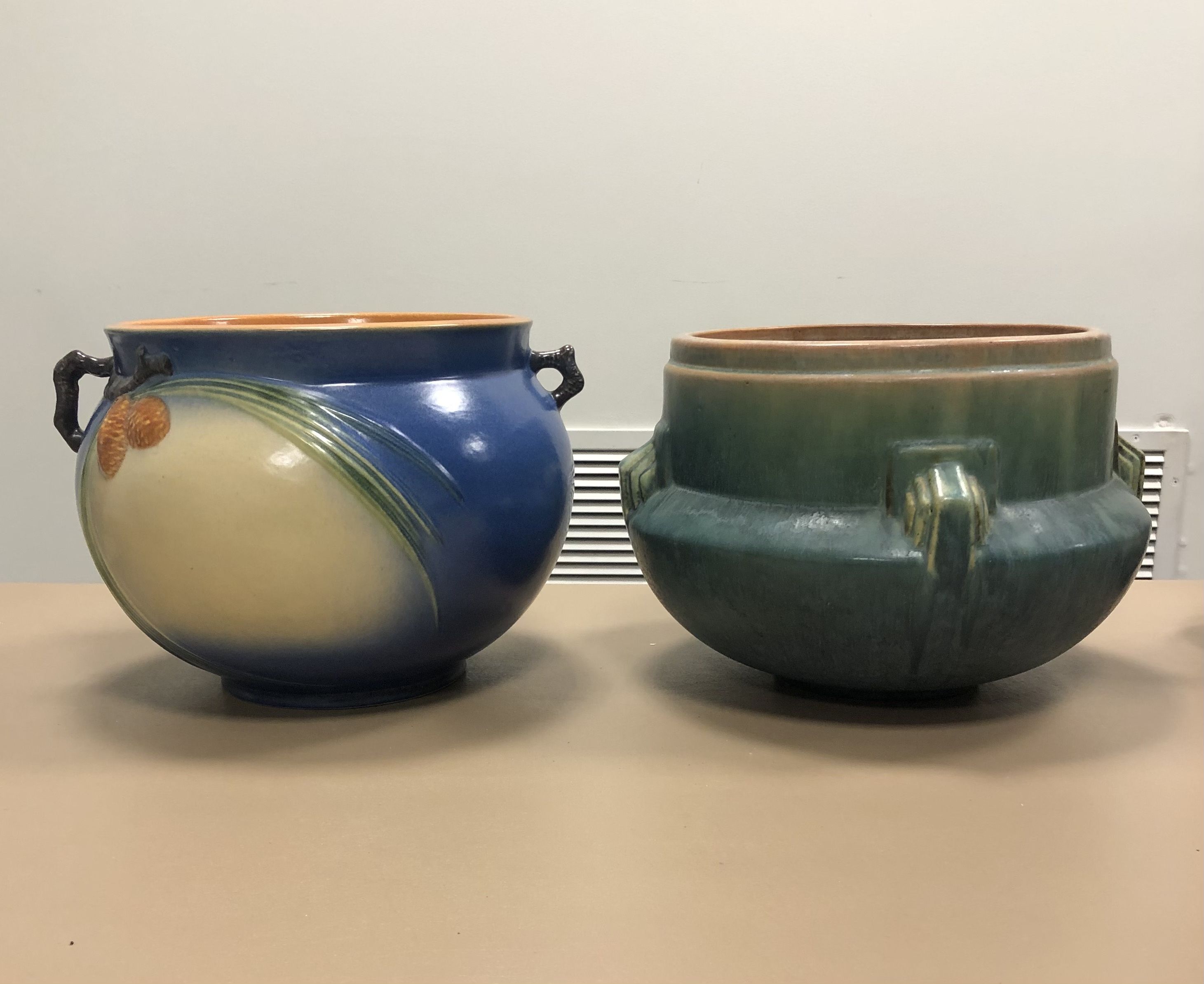 (2) Roseville Art Pottery Jardeniers