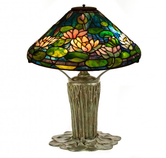 Tiffany Style Leaded Pond Lily Lamp
