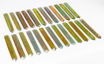 Group of Tiffany Studios Iridescent Hanging Glass Prisms