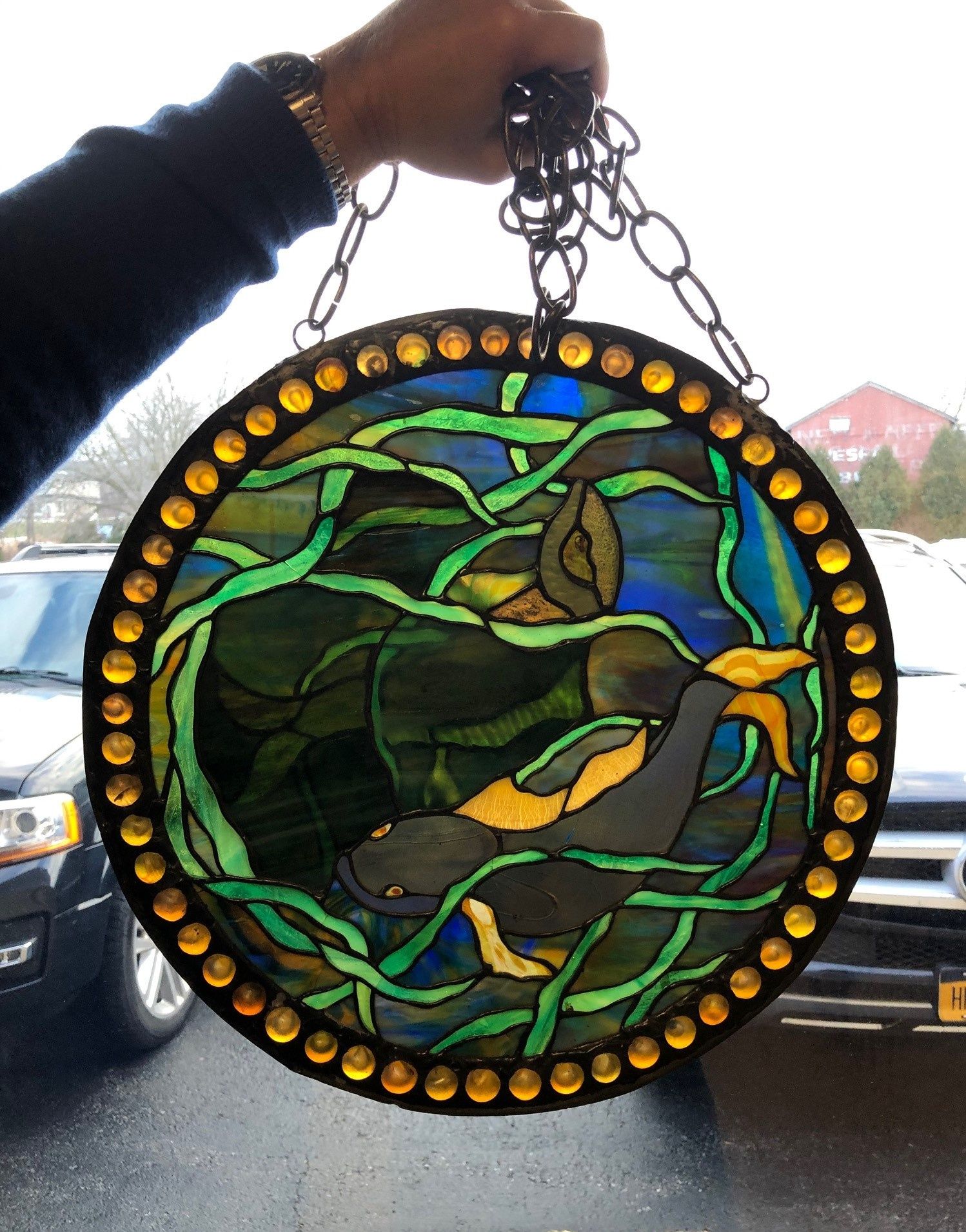 Tiffany Style Leaded Glass Window