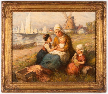 F.G. Grust (Dutch, 19/20th Century) Mother with Children