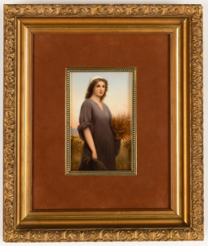 19th Century Painted Porcelain Plaque of Ruth