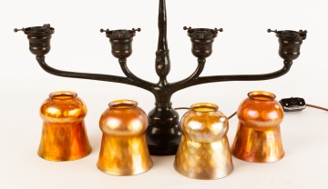 Tiffany Studios, New York 4-Light Candelabrum Lamp