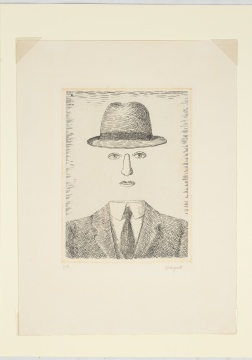 René Magritte (Belgian, 1898–1967) Paysage de Baucis (Self Portrait with Hat)