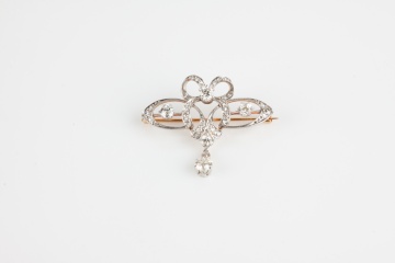 Attributed to Tiffany & Co. Belle Époque Platinum & Diamond Pin